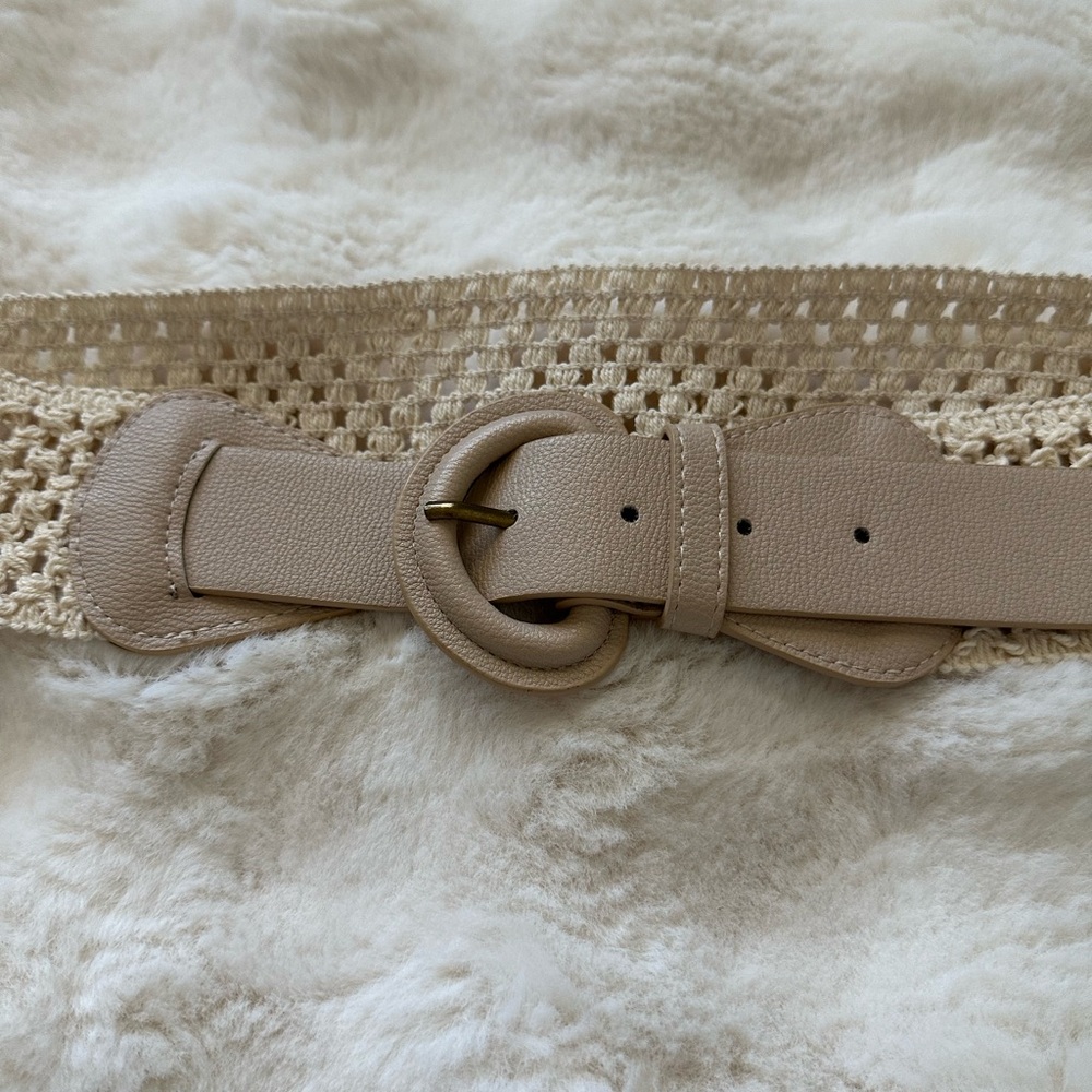 Lp brue Women’s Boho Femenine Romantic Ivory Braided/Knit Stretch Belt. М - Picture 6 of 10
